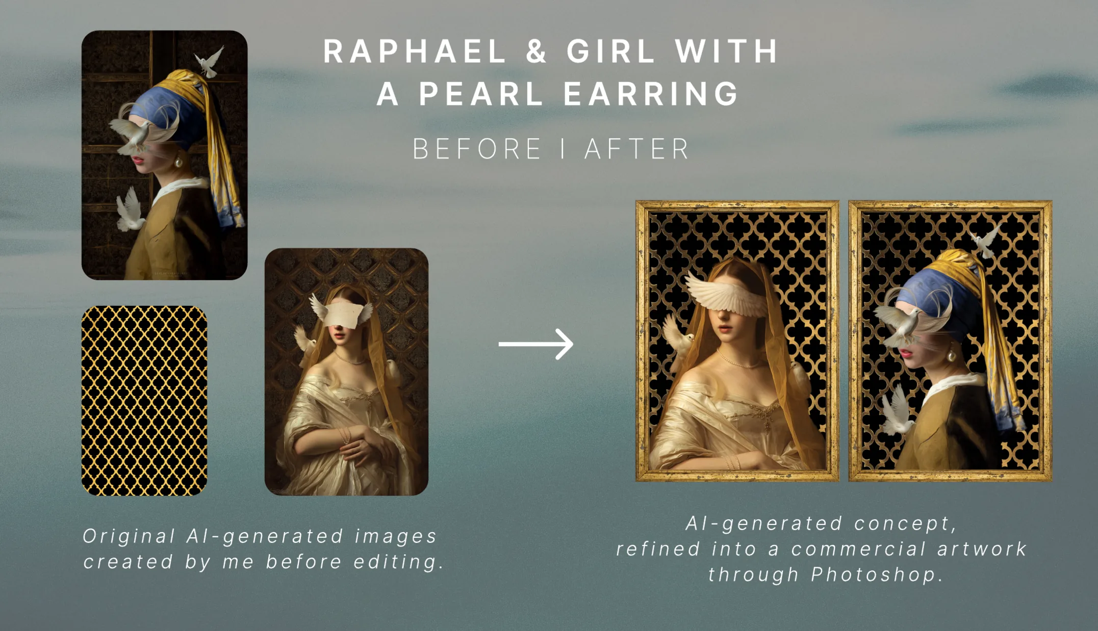 Girl with a pearl earring — before & after
