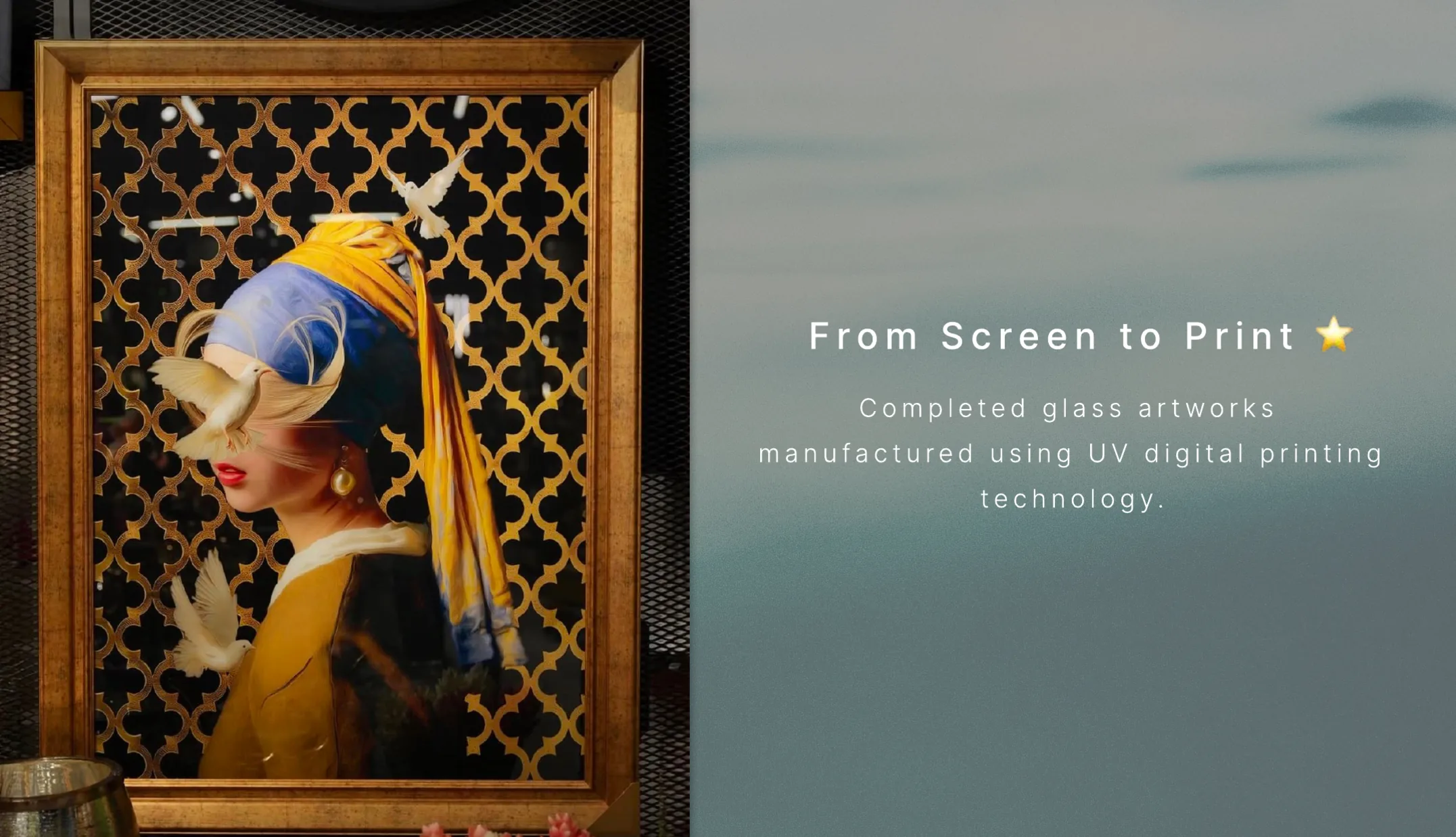 Screen to print — UV glass printing