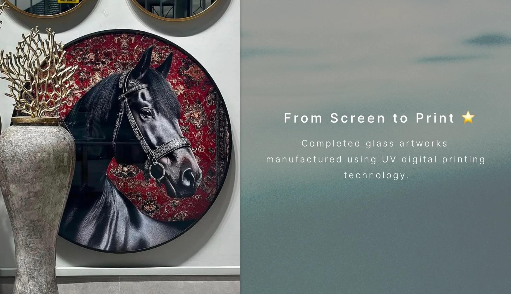 Glass artwork — real-life print